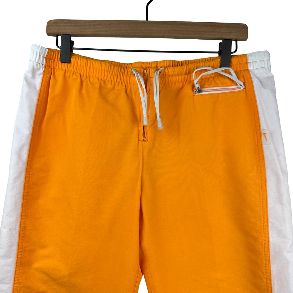 Nike Orange Striped Athletic Bright Trim Drawstring Waist Capri Pants M - Picture 4 of 13